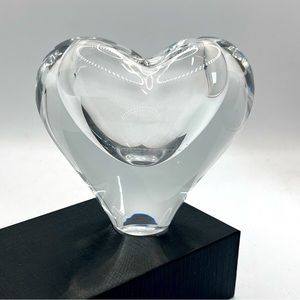 Brazil Lead Crystal Heart Bud Vase Handcrafted 3.5"